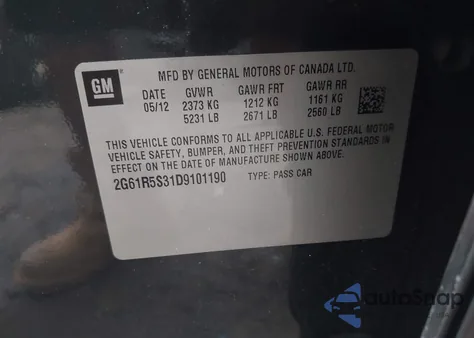 2013 Cadillac Xts Luxury z USA, uszkodzony, nr VIN 2G61R5S31D9101190